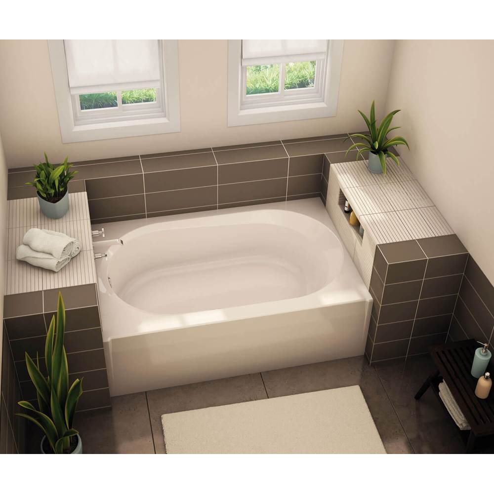 Aker TO-4260 AcrylX Alcove Right-Hand Drain Bath in Sterling Silver