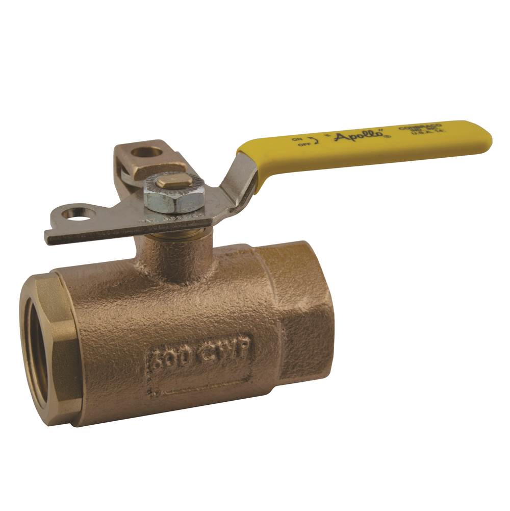 Apollo Bronze 2 Piece Standard Port Locking Ball Valve With Ss Lever And Nut 1/2'' (2 X Fnpt)