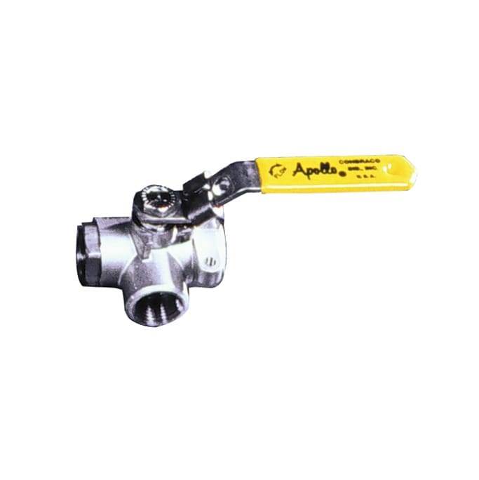 Apollo 2 Piece Standard Port 3-Way Stainless Steel Ball Valve With Grounded Ball And Stem 2'' (3 X Fnpt)