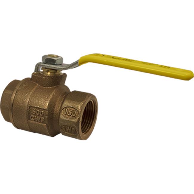 Apollo Bronze 2 Piece Full Port Ball Valve With Ss Ball And Stem, Locking Handle 1-1/2'' (2 X Fnpt)