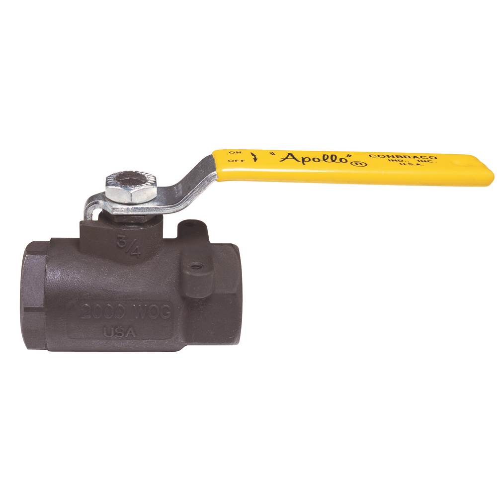 Apollo Carbon Steel Two-Piece Ball Valve With 2-1/4'' Stem Extension, Steel Wheel Handle, Graphite Packing, Two Tack Welds 1-1/2'' (2 X Fnpt)