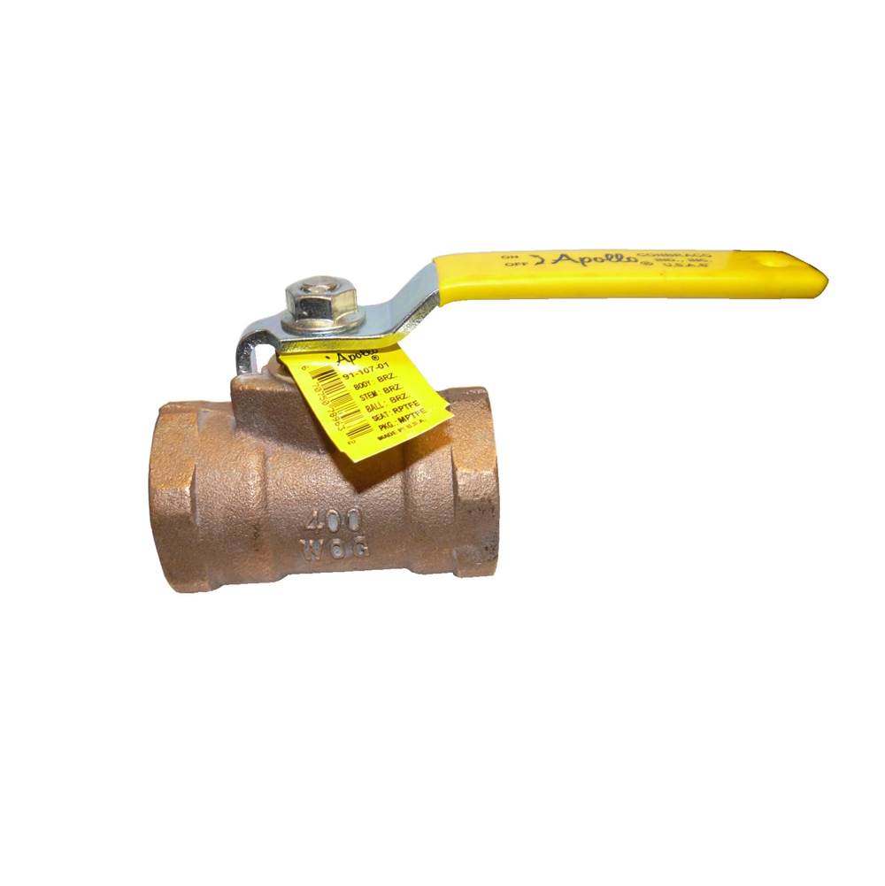 Apollo Reduced Port Uni-Body Bronze Ball Valve With 316 Ss Ball And Stem, Ss Lever And Nut 1'' (2 X Fnpt)