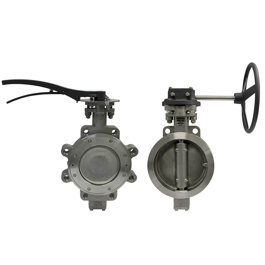 Apollo Class 300 Stainless Steel Butterfly Valve With Stainless Steel Disc, 17-4 Ph Ss Stem And Pin, 316 Ss Metal Seats, Standard Service, Worm Gear Operator 12'' (2 X Wafer Type)