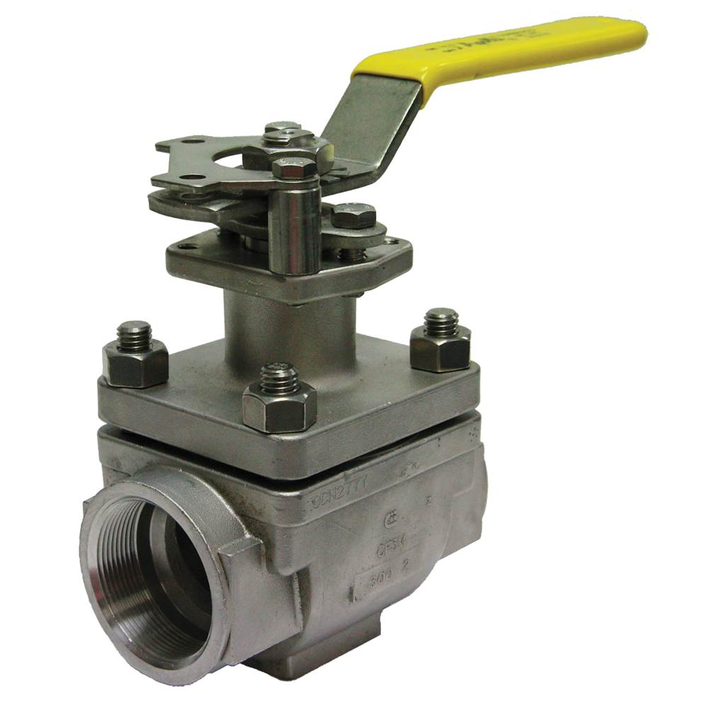 Apollo Stainless Steel Class 300 Standard Port Top Entry Ball Valve With 316L Ss Trim, Multi-Seal Tfm Seats, Ss Wheel Handle, Graphite Packing, Spiral Wound Graphite Gasket 1-1/2'' (2 X Fnpt)