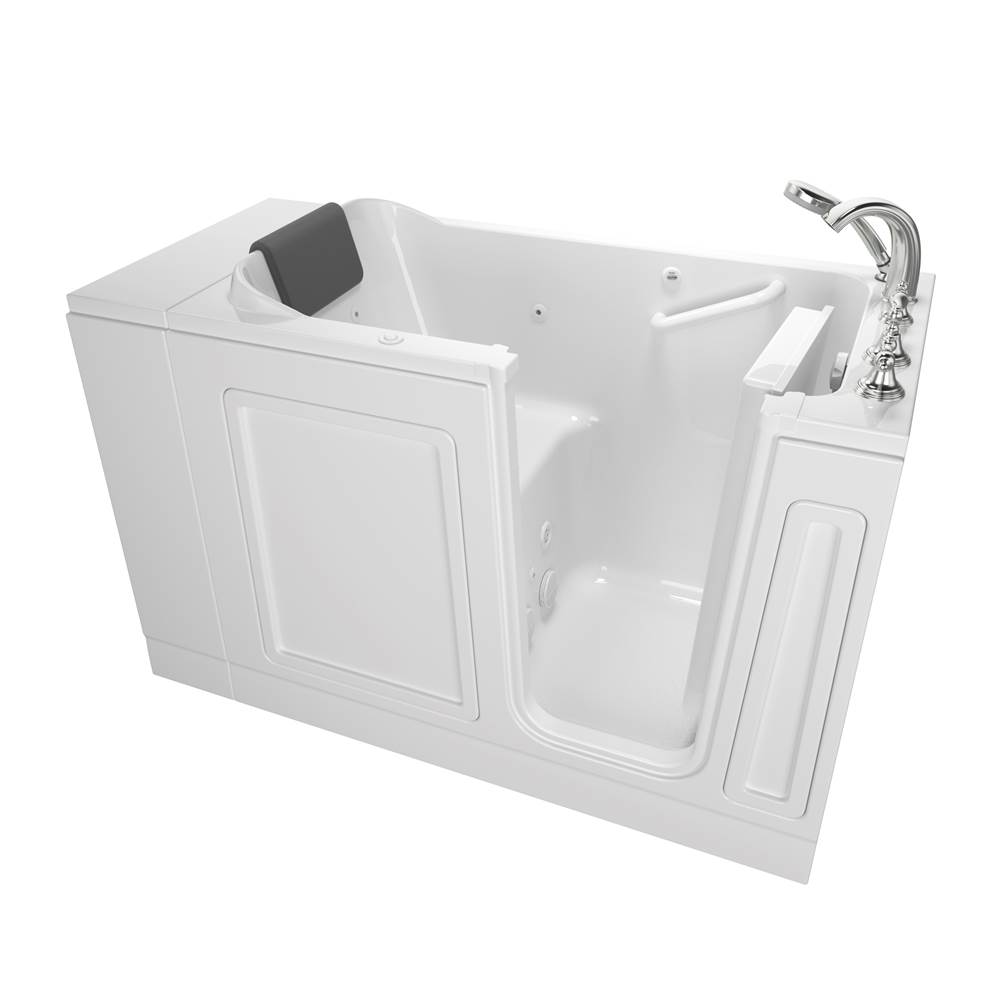 American Standard Acrylic Luxury Series 28 x 48-Inch Walk-in Tub With Whirlpool System - Right-Hand Drain With Faucet