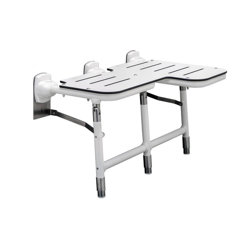 Bobrick Bariatric Folding Shower Seat With Legs - Left Hand