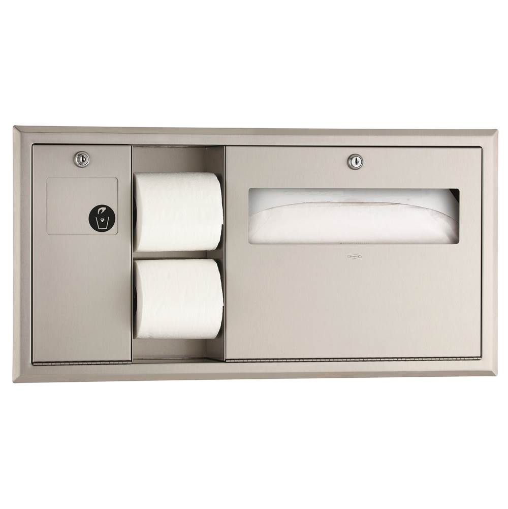 Bobrick Recessed Toilet Tissue, Seat-Cover Dispenser And Waste Disposal, Left