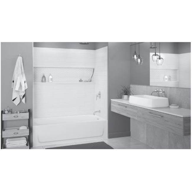 Bootz NexTile Modern-styled Surround Wall Kit Compatible with Briggs 60x30 Bathtubs