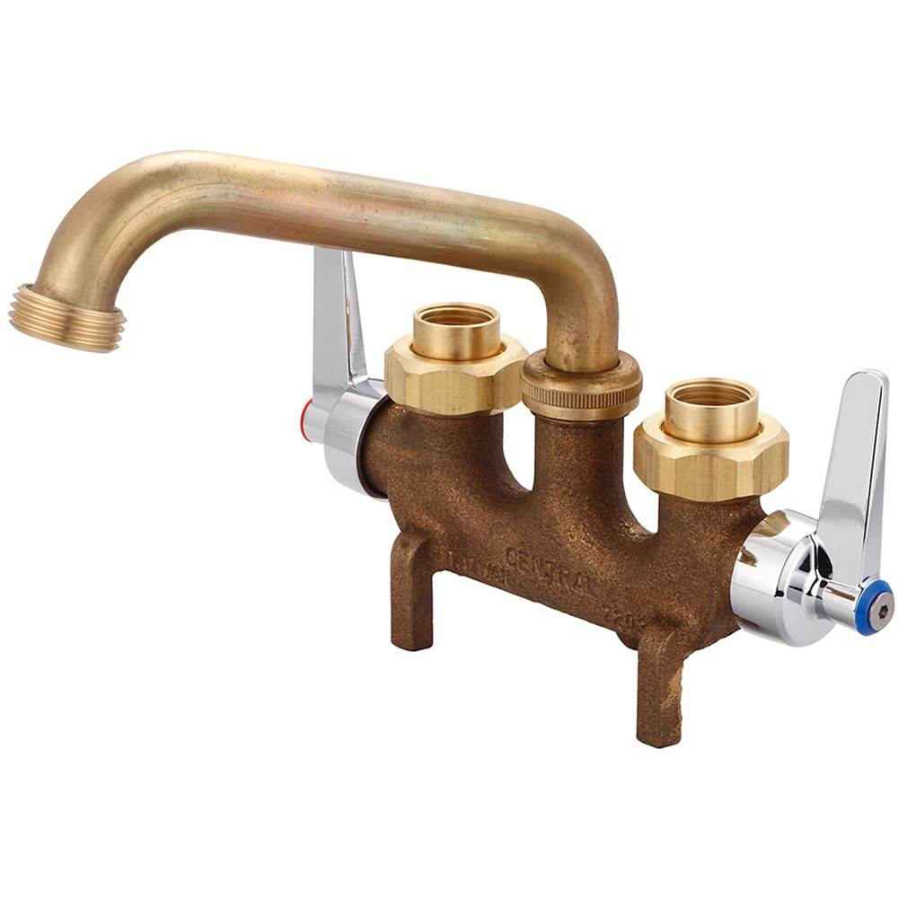 Central Brass Laundry-3-1/2'' Cntrs Two Lvr Hdls 6'' Tube Spt 1/2'' Combo Union Straddle Legs-Rough