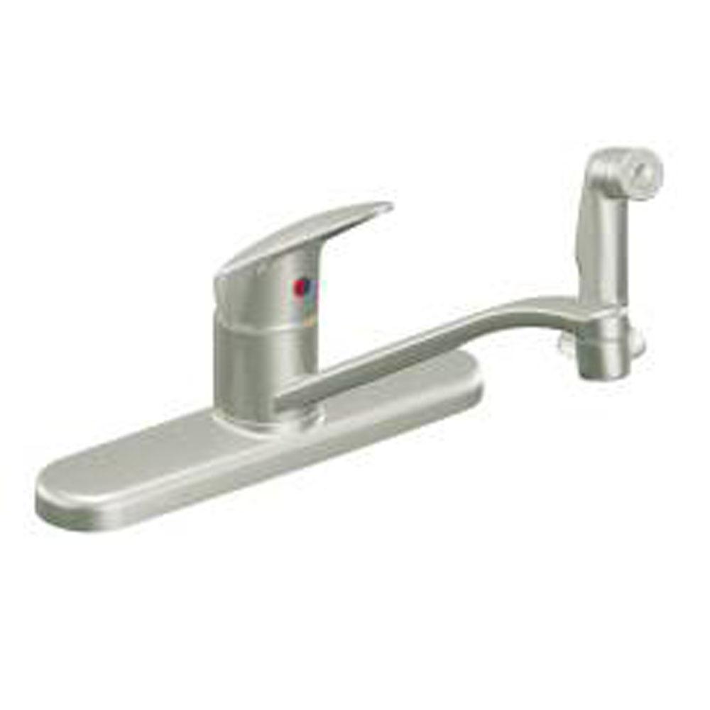 Cleveland Faucets CA40613 Cornerstone Two-Handle Kitchen Faucet with White Side Spray Chrome