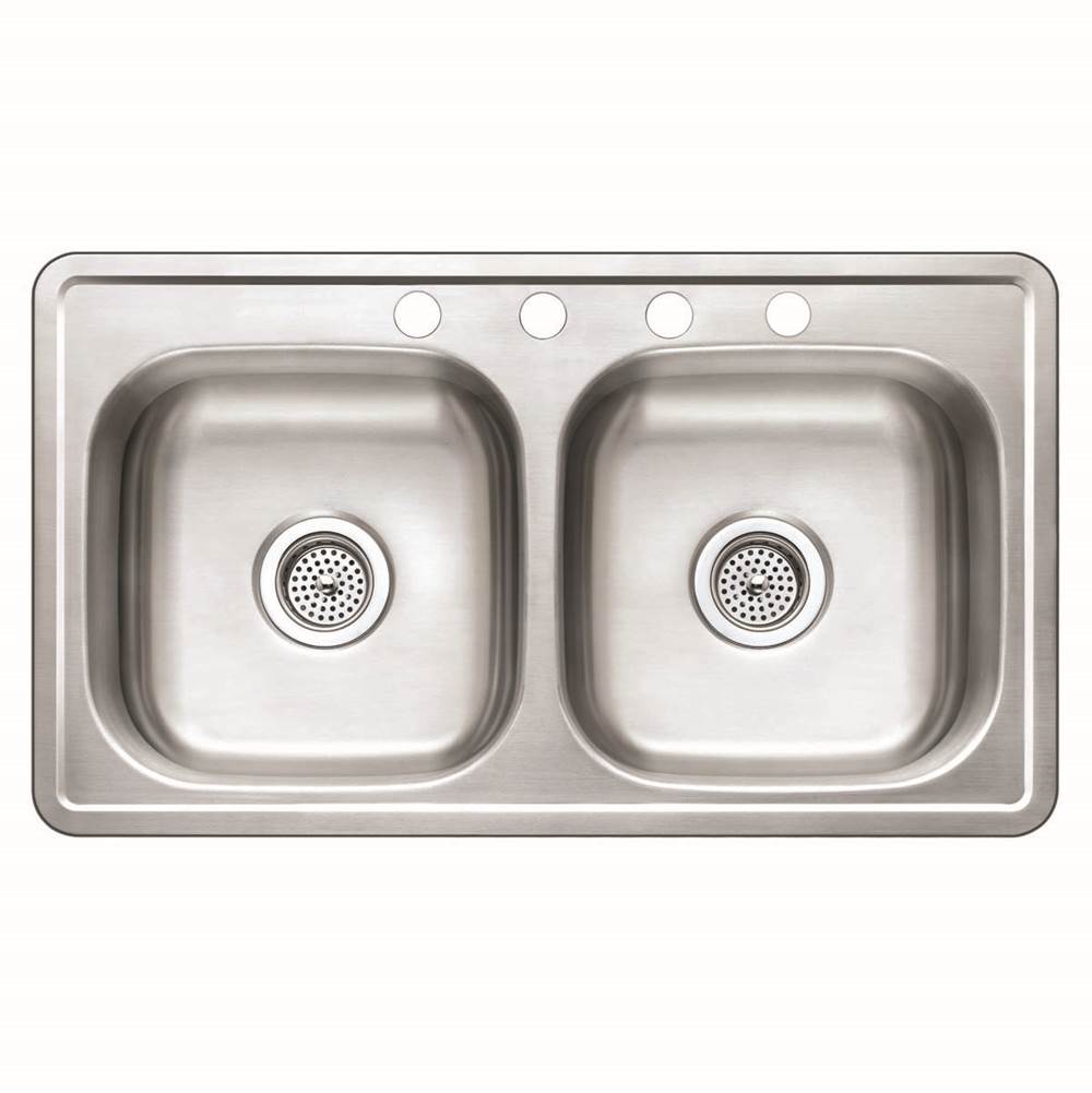 Compass Manufacturing 33 X 19 X 7 4 Hole Sink 22 Gauge, Cut Out Size Is 32 3/8 X 18 3/8