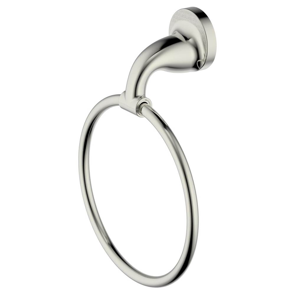 Compass Manufacturing Noble Brushed Nickel Towel Ring