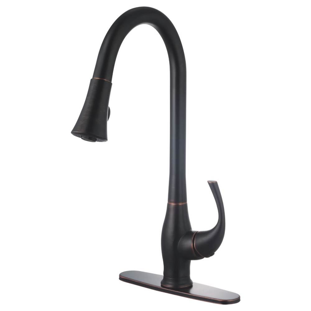 Compass Manufacturing Grand Single Handle Pull-Down Kitchen Faucet, Oil Rubbed Bronze Finish