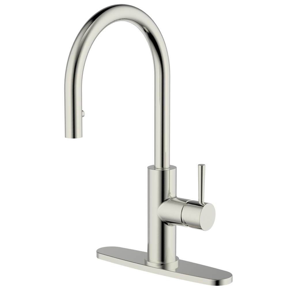 Compass Manufacturing Casmir 5190Bn Brushed Nickel Single Handle Pulldown Kitchen, Faucet