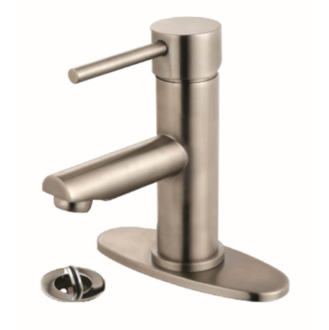 Compass Manufacturing Casmir Single Handle Lavatory Faucet, Brushed Nickel W/ Spin, Drain