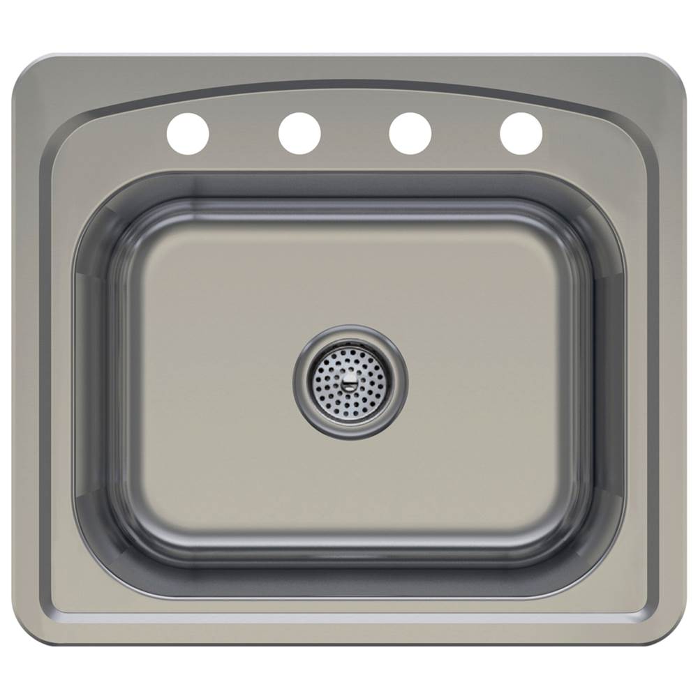 Compass Manufacturing Prestige 25X22X8.5 4 Hole Sink, Single Bowl Boxed, Includes 1 - 482-6168 Sink, 1 - 992-6324 Carton