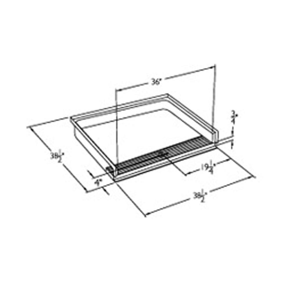 Comfort Designs 36 x 36 code compliant solid surface transfer shower base with integral trench drain