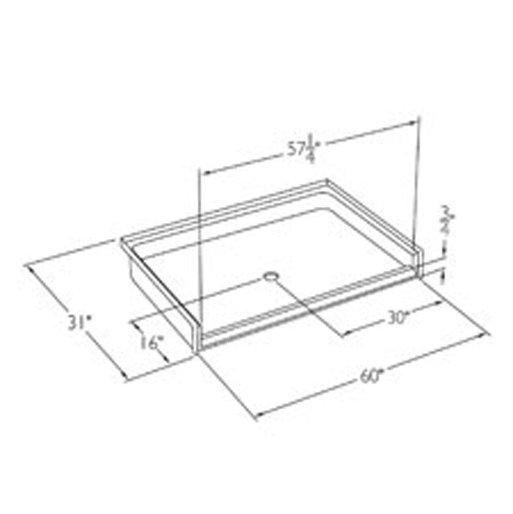 Comfort Designs Solid-surface barrier-free shower base