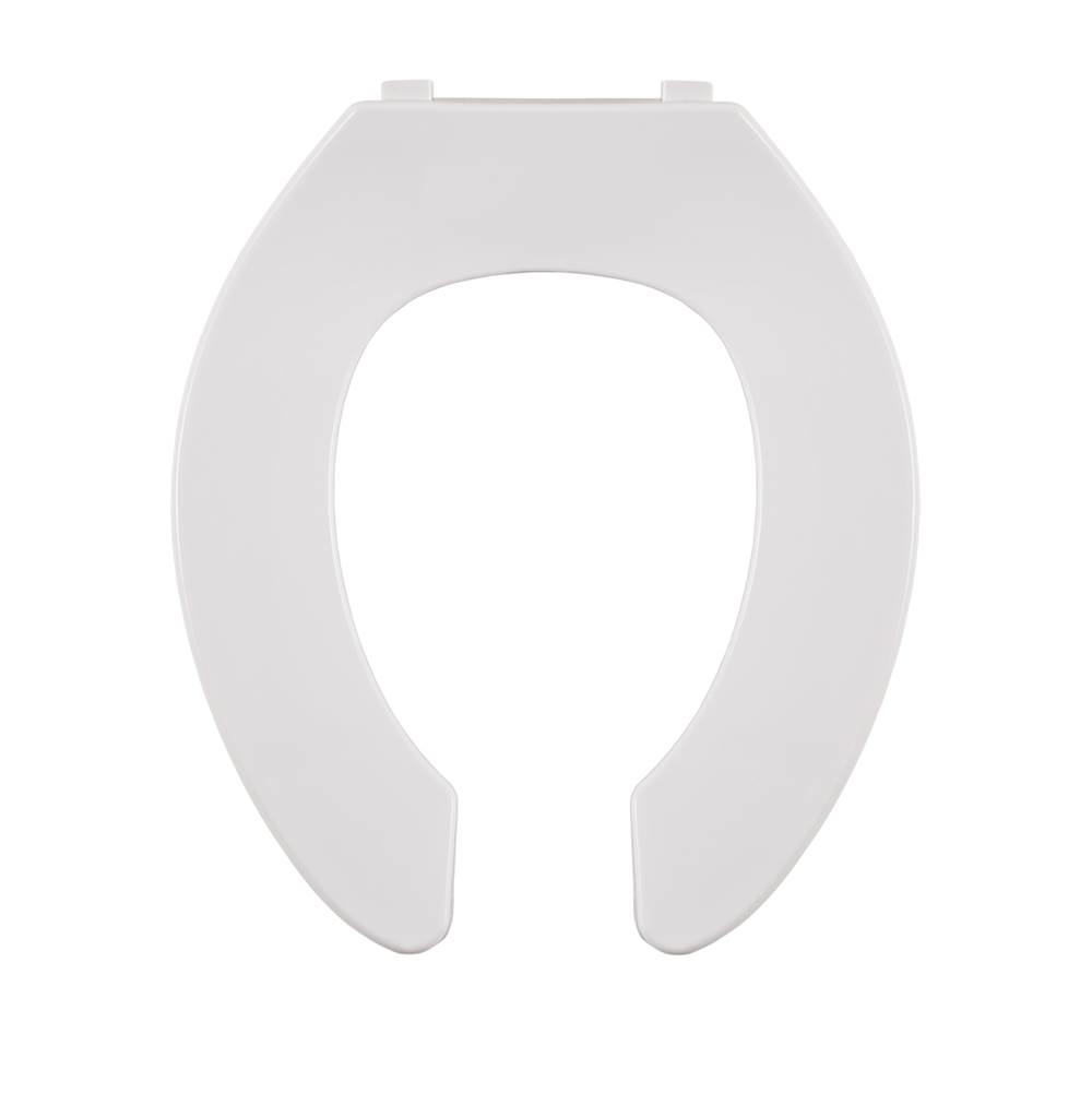 Centoco Luxury Plastic Toilet Seat, Open Front Less Cover, White, Regular Bowl
