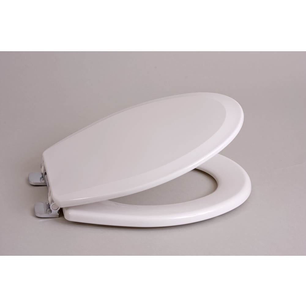 Centoco 1200-001 Plastic Round Toilet Seat with Closed Front White 