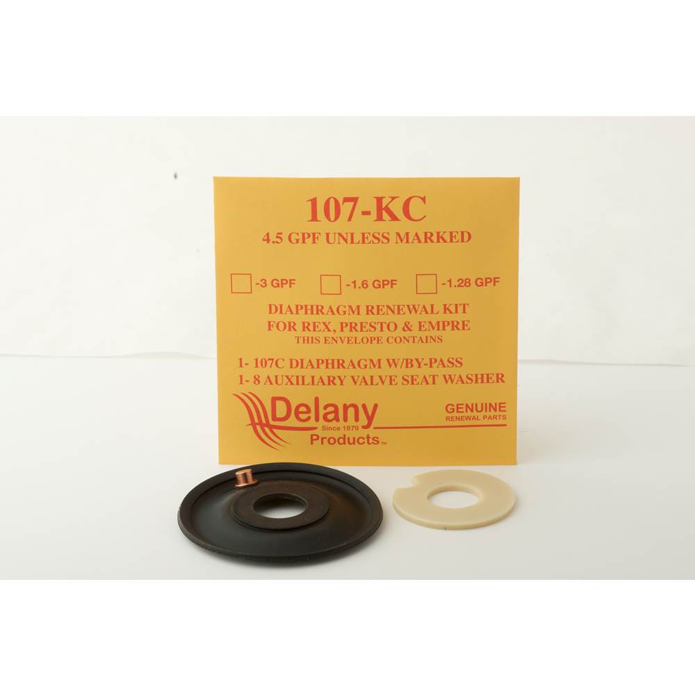 Delany Products Diaphragm Renewal Kit For Water Closets For Presto and Rex Valves (1.28 Gpf) (Packaged 50 To A Box)
