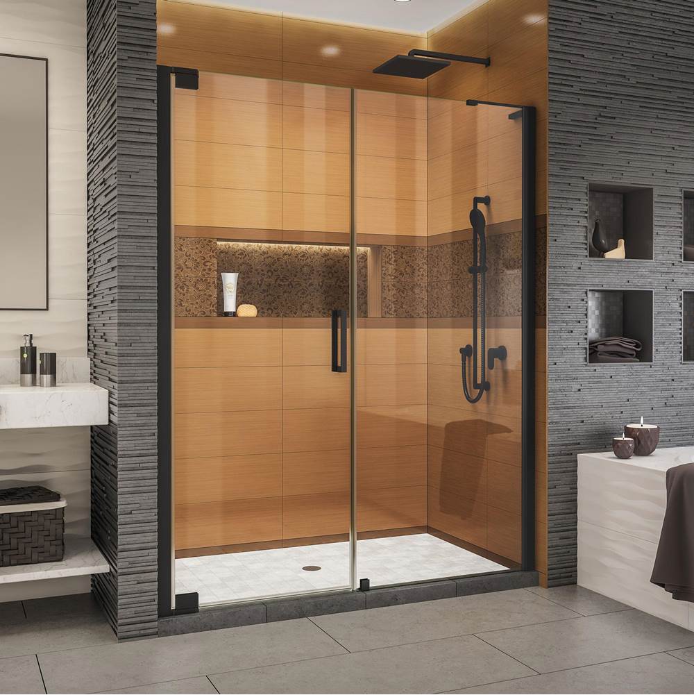 Dreamline Showers DreamLine Elegance-LS 60 1/4 - 62 1/4 in. W x 72 in. H Frameless Pivot Shower Door in Satin Black