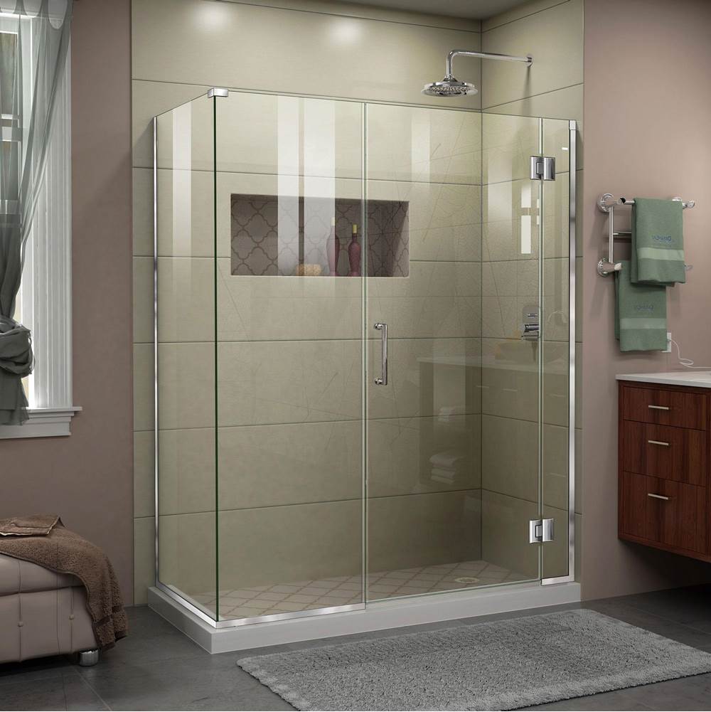 Dreamline Showers DreamLine Unidoor-X 46 in. W x 34 3/8 in. D x 72 in. H Hinged Shower Enclosure in Chrome