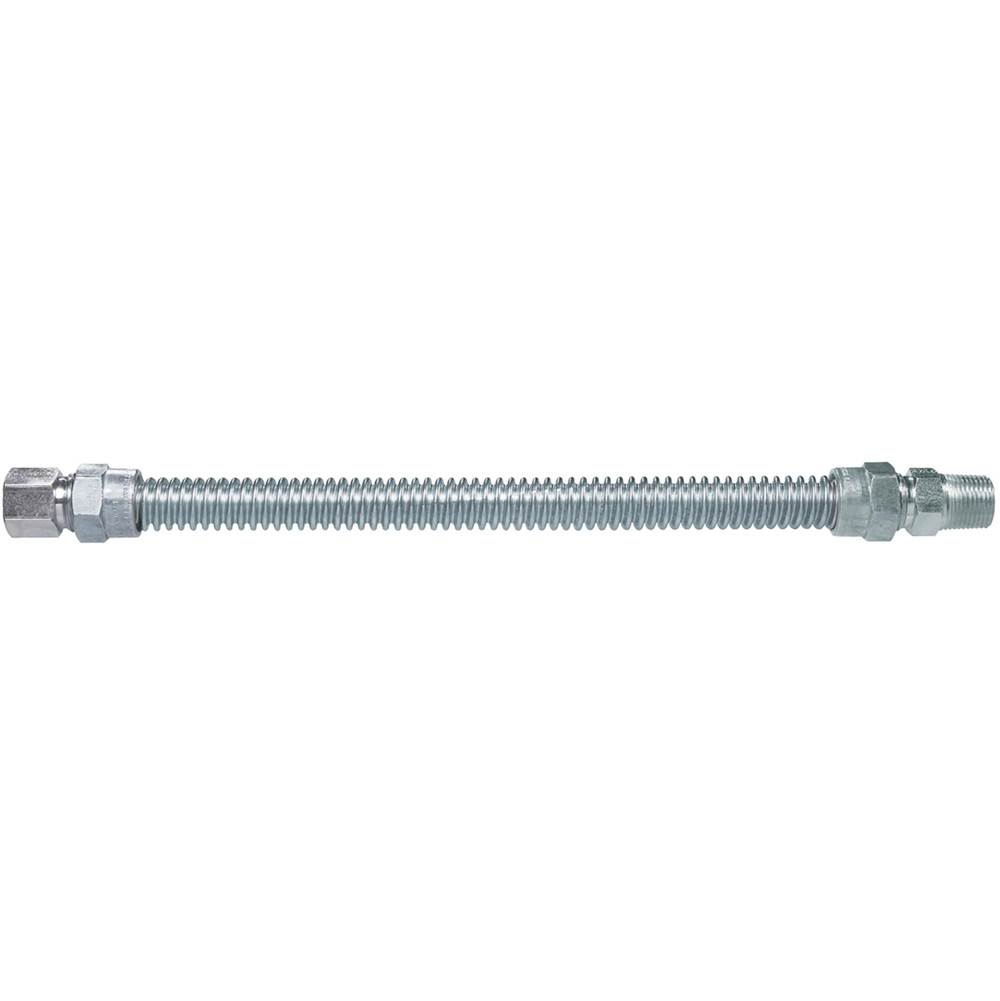 Dormont 3/8 IN OD, 1/4 IN ID, SS Gas Connector, 1/2 IN MIP x 1/2 IN FIP, 36 IN Length, Coil