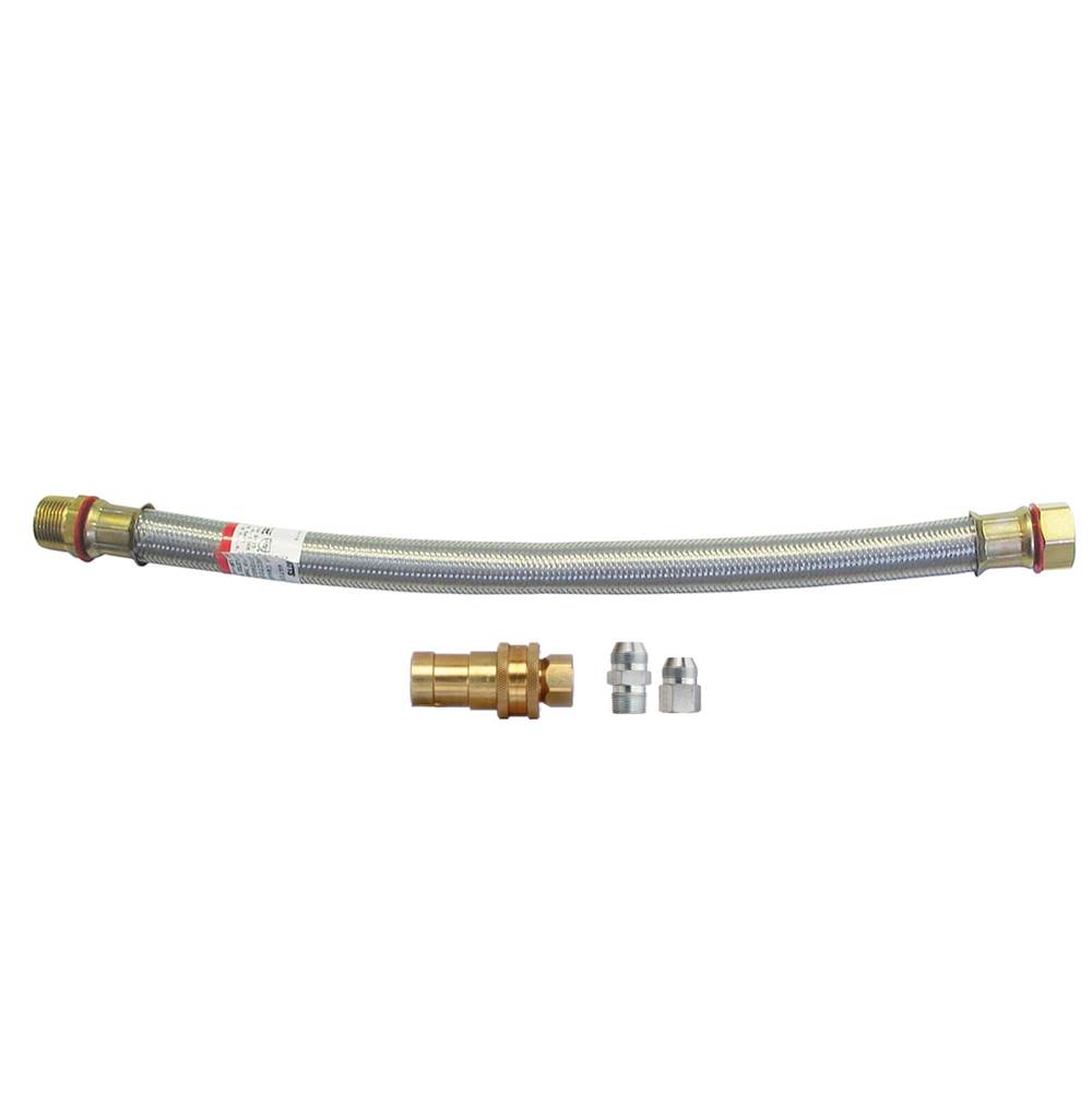 Dormont 1 IN ID, 48 In Long, High psi Water Connector, 2-Way Quick Disconnect, Uncoated