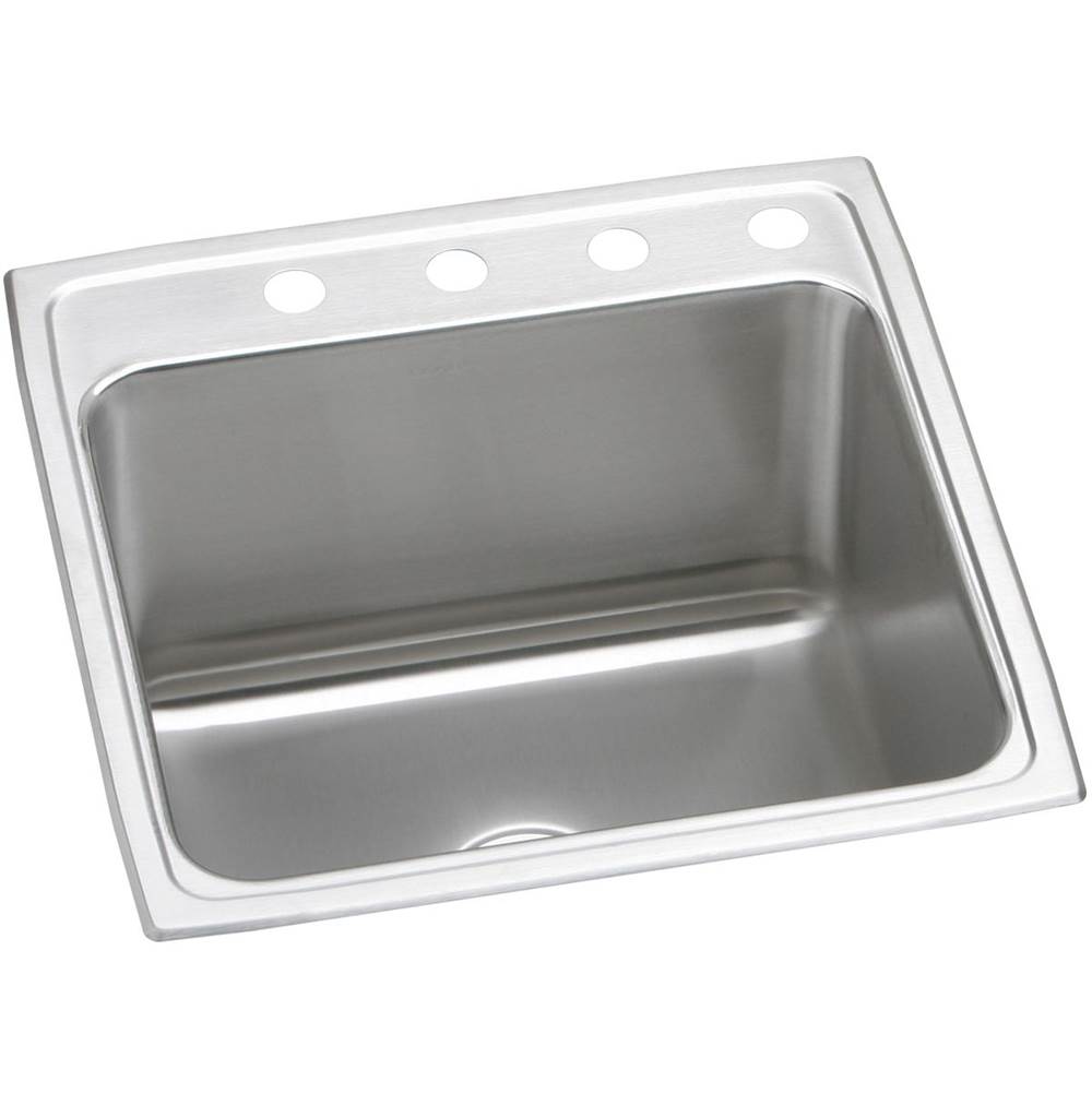 Elkay Lustertone Classic Stainless Steel 19-1/2'' x 22'' x 10-1/8'', OS4-Hole Single Bowl Drop-in Sink