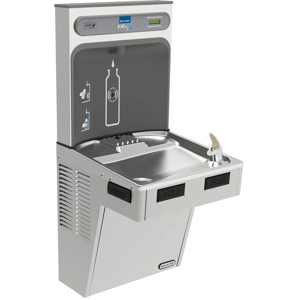 Elkay ezH2O Bottle Filling Station with Mechanically Activated, Single ADA Cooler Non-Filtered Non-Refrigerated Stainless