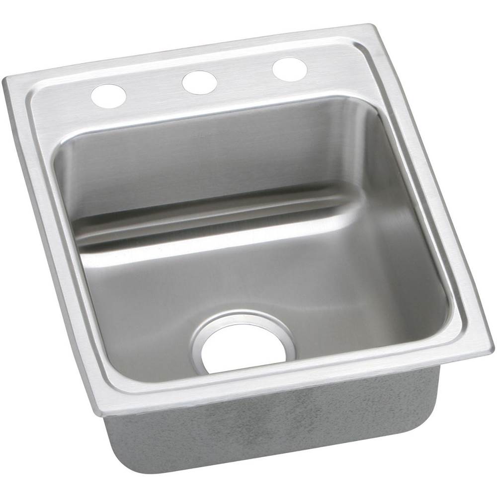 Elkay Lustertone Classic Stainless Steel 17'' x 20'' x 6-1/2'', 2-Hole Single Bowl Drop-in ADA Sink with Quick-clip