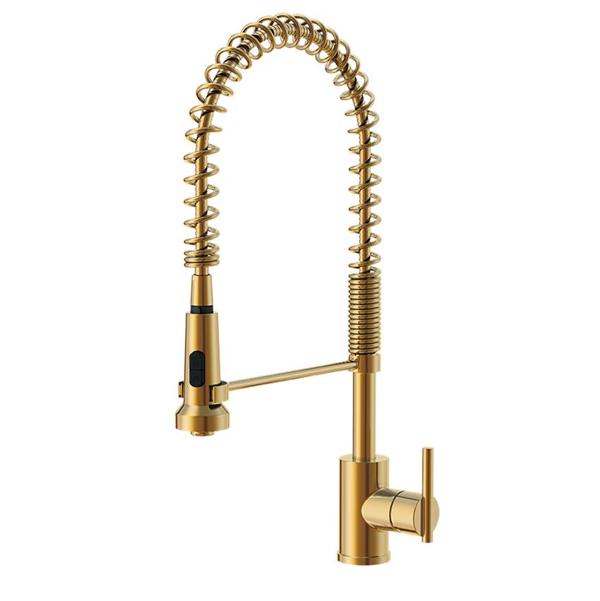 Gerber Plumbing Parma 1H Pre-Rinse Spring Spout Kitchen Faucet 1.75gpm Brushed Bronze