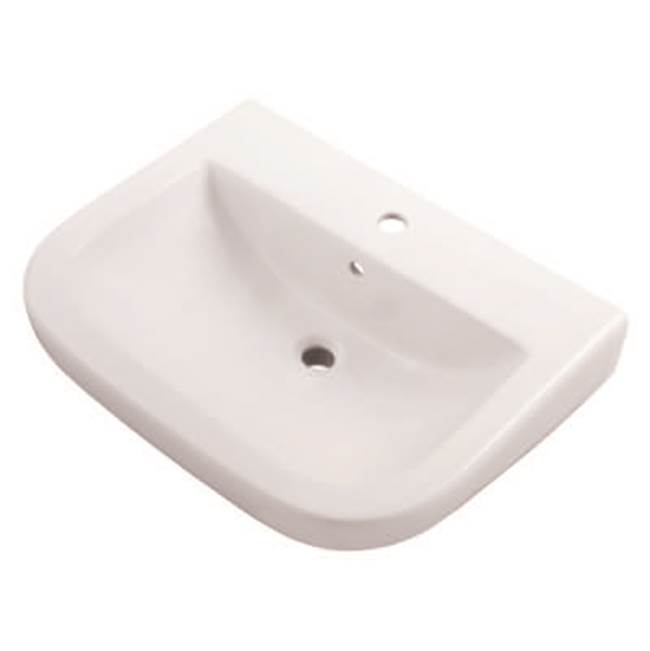 Gerber Plumbing Wicker Park Ped Top Or Wall Hung Lav 24.63''x19.38'' Single Hole White