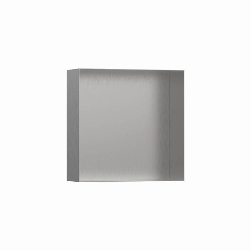 Hansgrohe XtraStoris Minimalistic Wall Niche Frameless 12''x 12''x 4''  in Brushed Stainless Steel