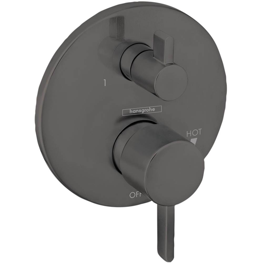 Hansgrohe EcoStat Pressure Balance Trim S with Diverter in Brushed Black Chrome