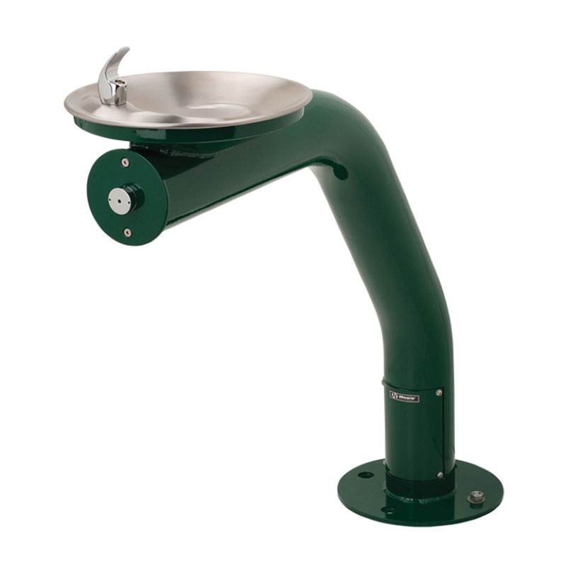 Haws Round Barrier-Free Green Pipe Pedestal W/Stainless Steel Bowl