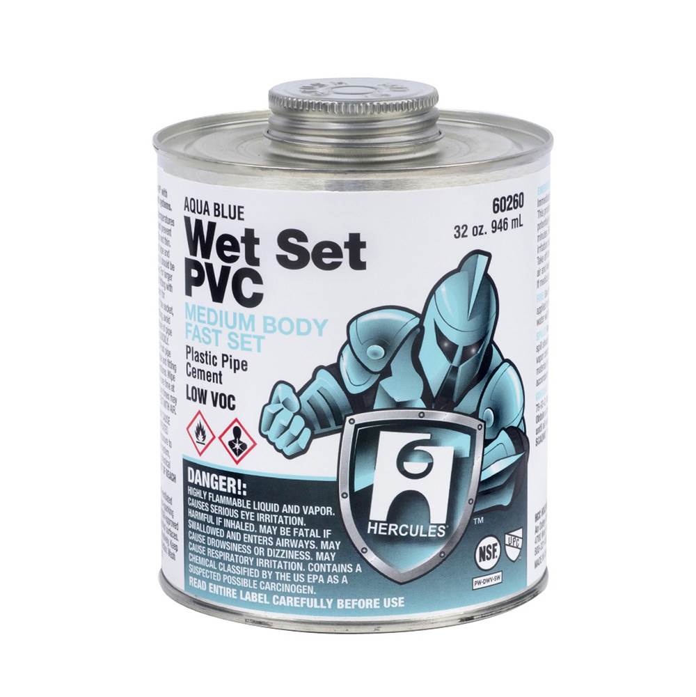 Hercules 1 Pt Wet Set Pvc Cement-Aqua Blue
