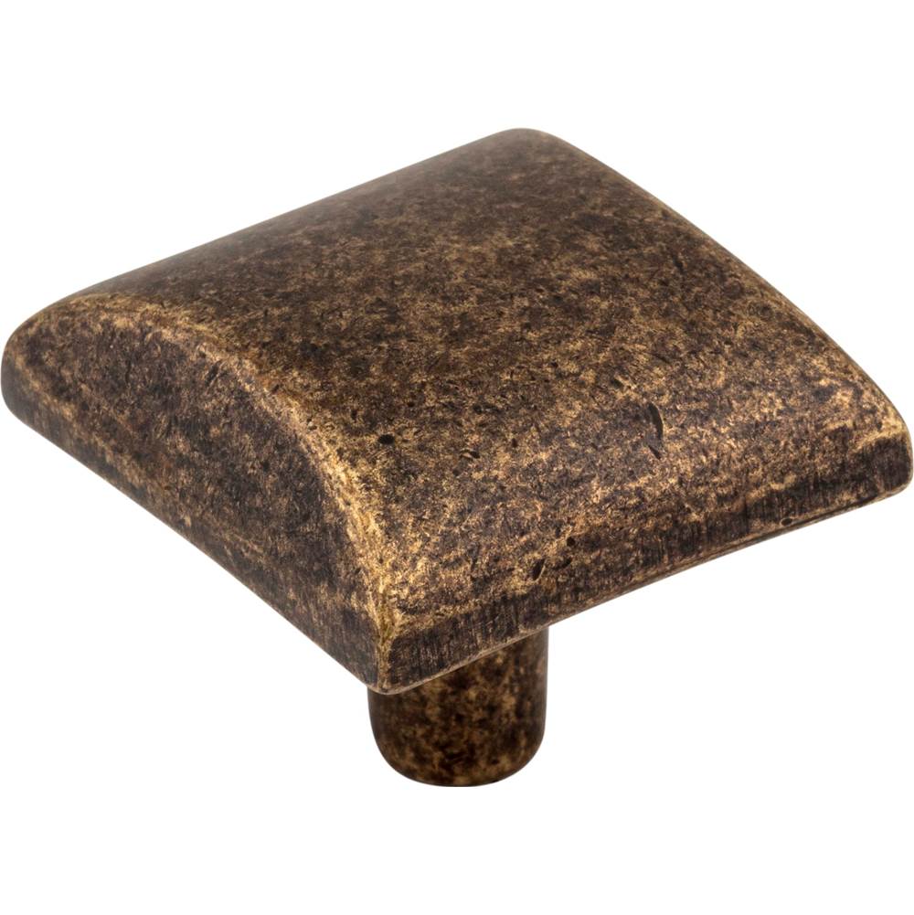 Hardware Resources 1-1/8'' Overall Length Distressed Antique Brass Square Glendale Cabinet Knob