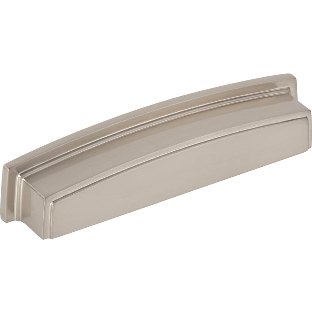 Jeffrey Alexander 128 mm Center Satin Nickel Square-to-Center Square Renzo Cabinet Cup Pull