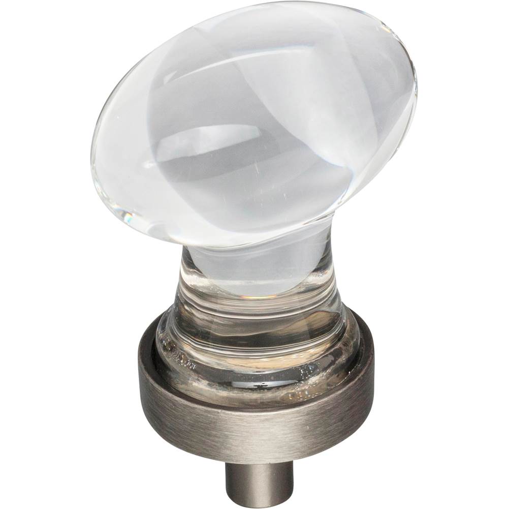 Jeffrey Alexander 1-1/4'' Overall Length Brushed Pewter Football Glass Harlow Cabinet Knob