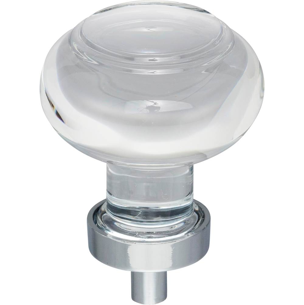 Jeffrey Alexander 1-7/16'' Diameter Polished Chrome Button Glass Harlow Cabinet Knob