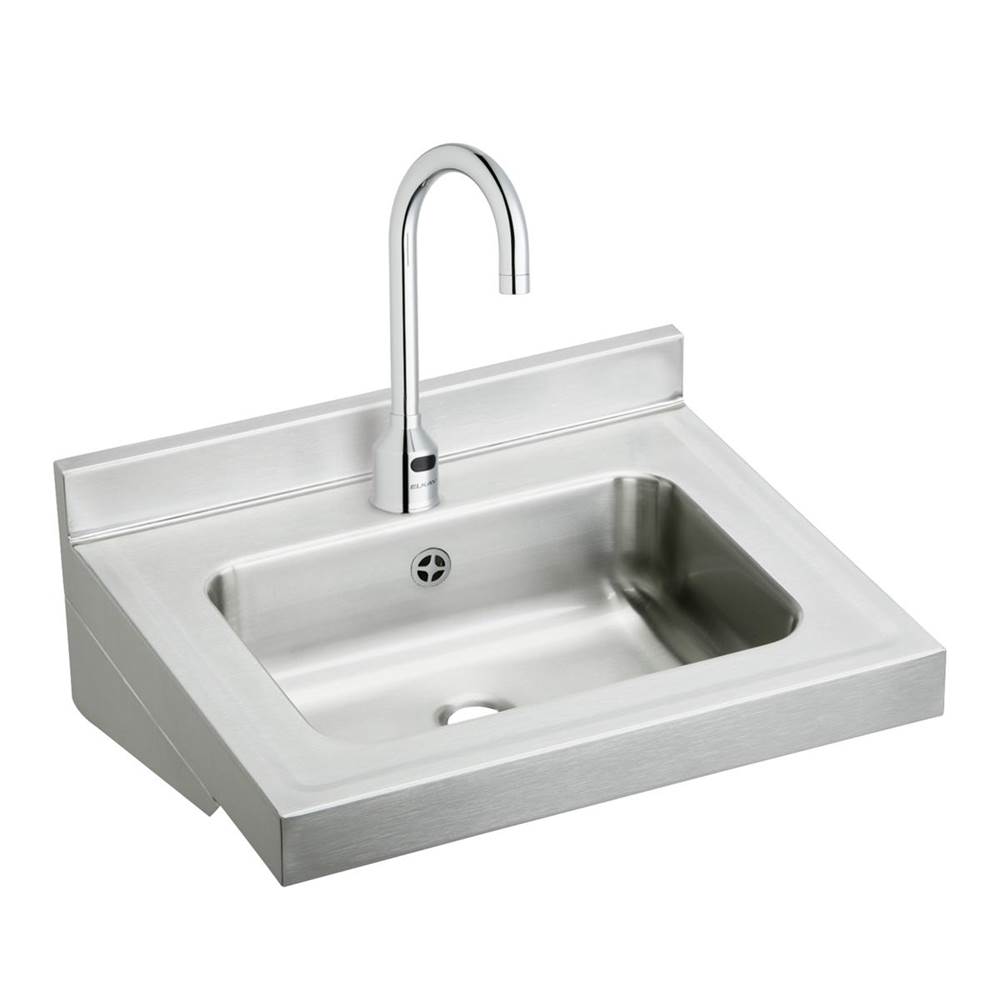Just Manufacturing Stainless Steel 22'' x 19'' x 5-1/2'' Wall Hung Lavatory Sink Kit