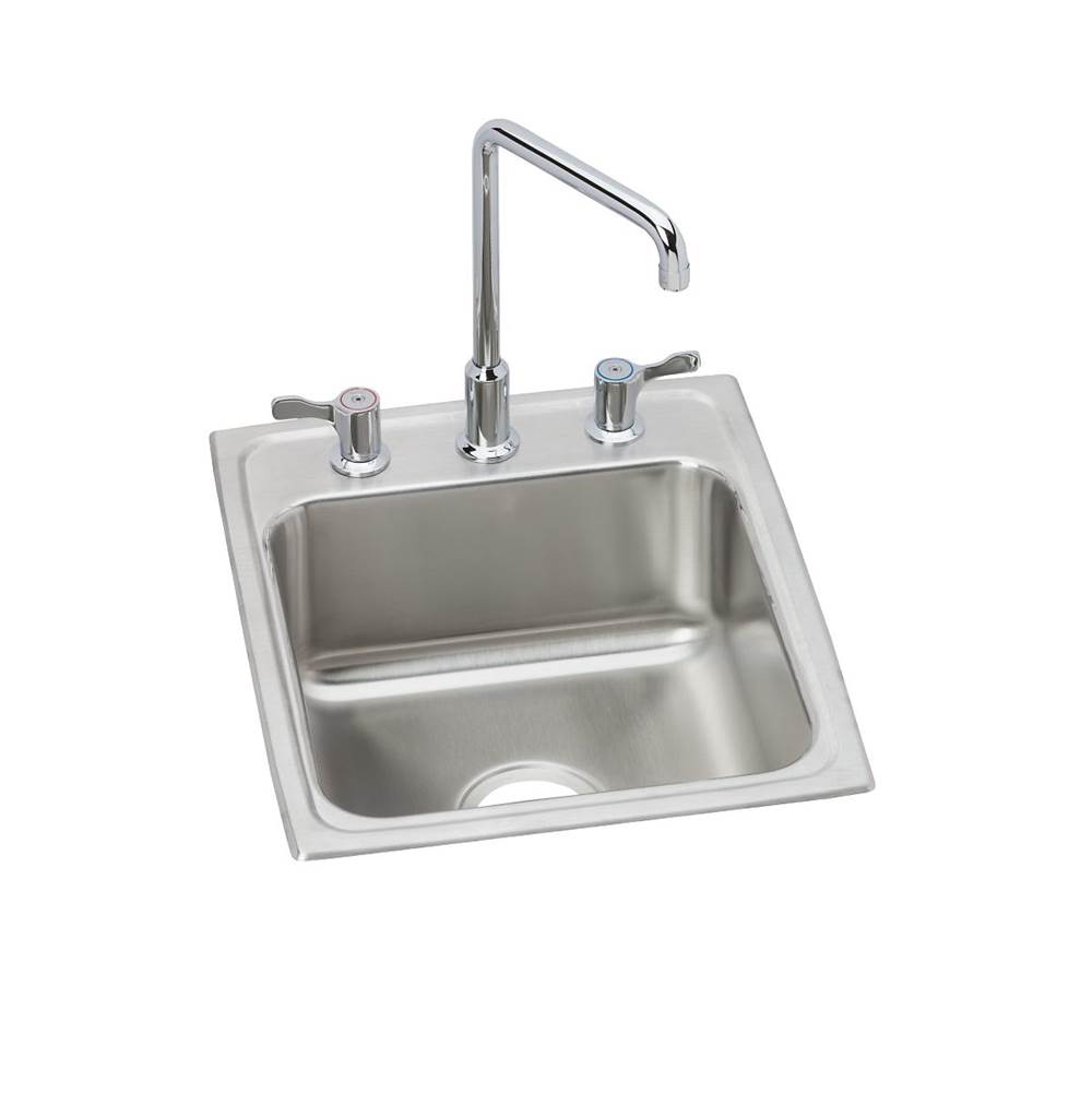 Just Manufacturing Stainless Steel 17'' x 22'' x 7-5/8'' CS3-Hole Single Bowl Drop-in Lavatory Sink