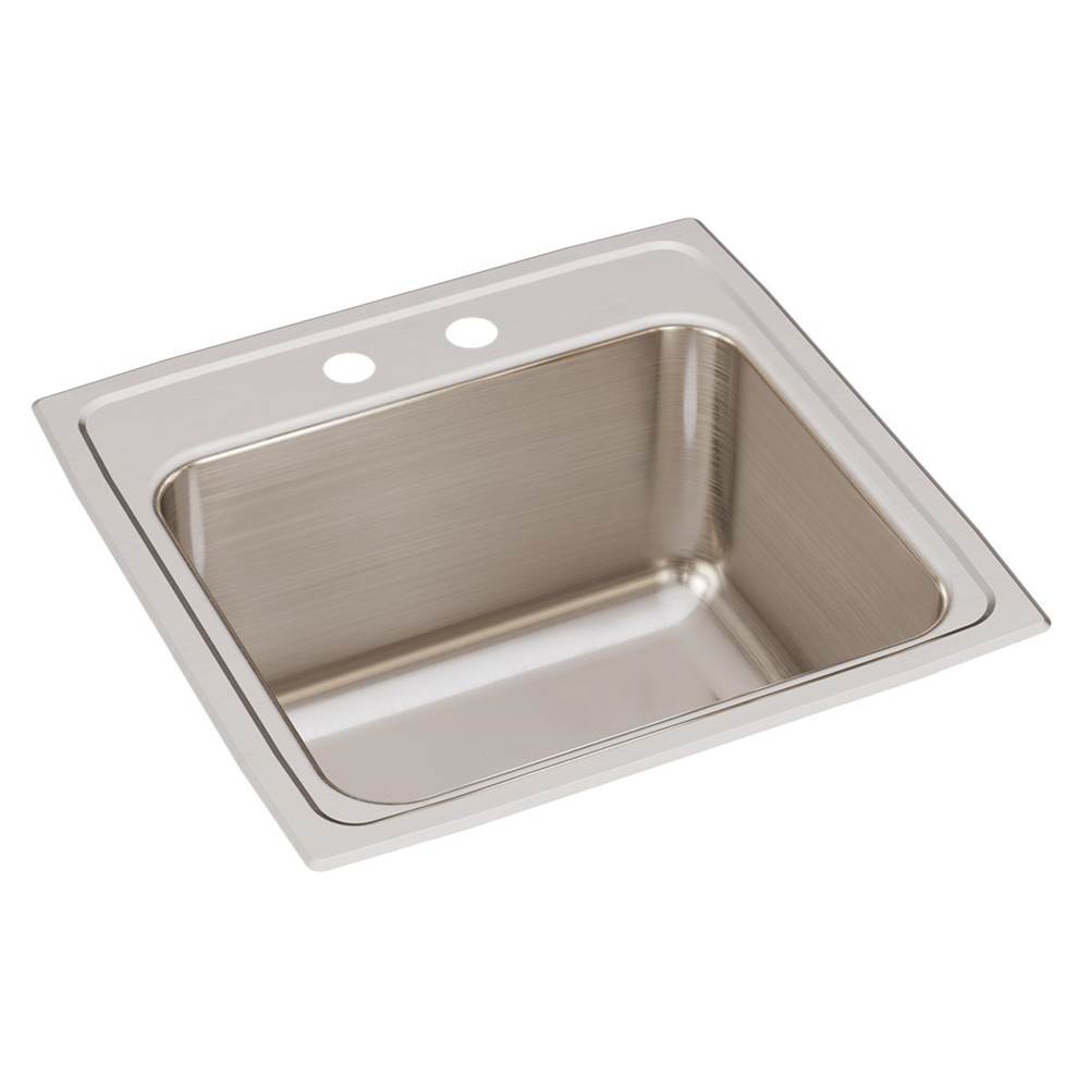 Just Manufacturing Stainless Steel 19-1/2'' x 19'' x 10-1/8'' 2-Hole Single Bowl Drop-in Utility Sink