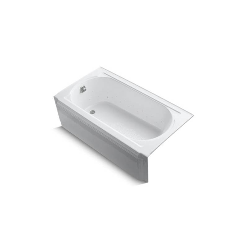 Kohler Memoirs® 60'' x 33-3/4'' alcove BubbleMassage™ air bath with White airjet color finish and left-hand drain