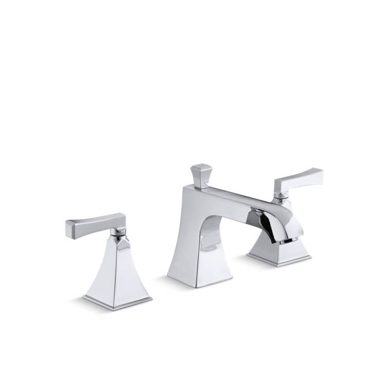 Kohler Memoirs® Stately Deck-mount bath faucet trim for high-flow valve with diverter spout and Deco lever handles, valve not included