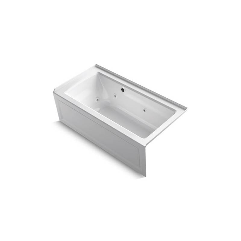 Kohler Archer® 60'' x 30'' alcove whirlpool bath with Bask® heated surface, integral apron, integral flange, and right-hand drain