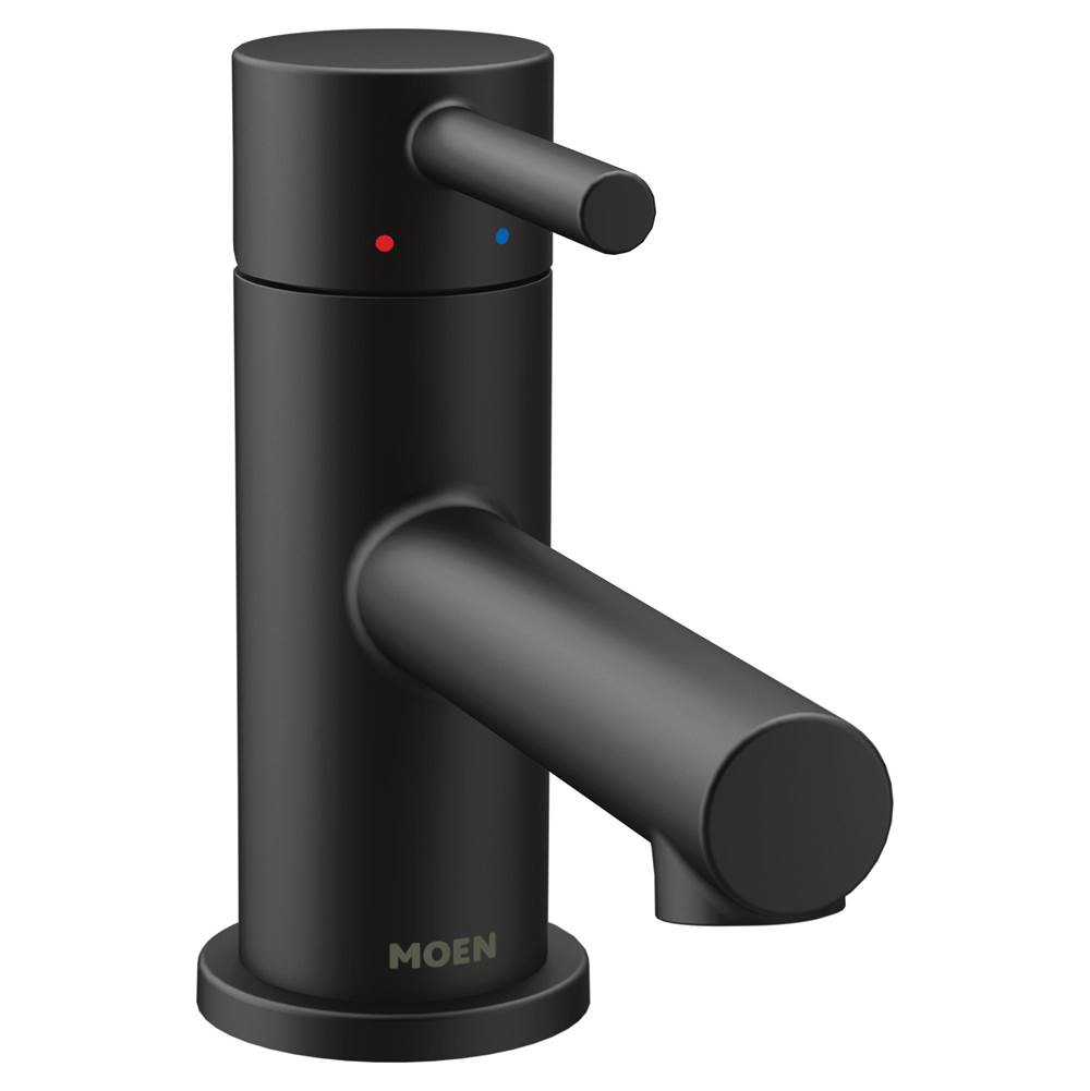 Moen Align One-Handle Single Hole Low Profile Modern Bathroom Faucet with Drain Assembly, Matte Black