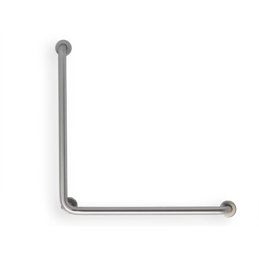 Mustee And Sons Grab Bar, 30''x30'' L, 1.5'', 90 deg Angle, Smooth, Stainless Steel